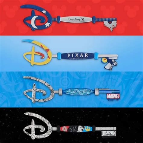 Walt Disney Store Starter Key Collection Rare Pixar Marvel Star Wars