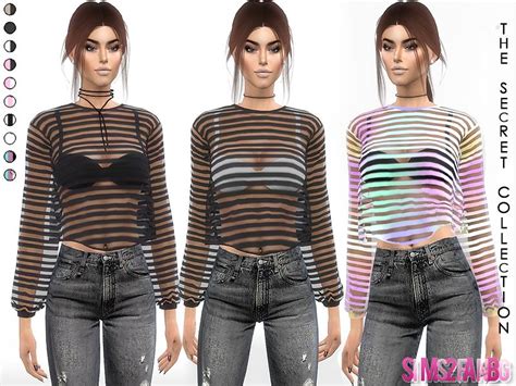 346 Transparent Top With Bra Found In Tsr Category Sims 4 Female