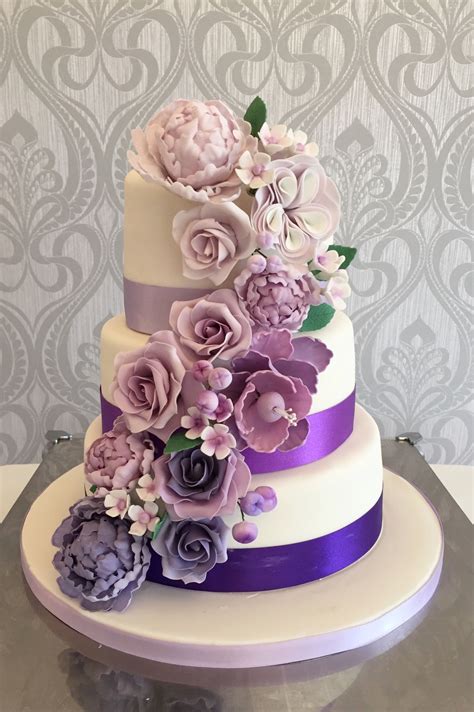 Wedding Cake 3 Tier White Wedding Cake With A Stunning Full Cascade