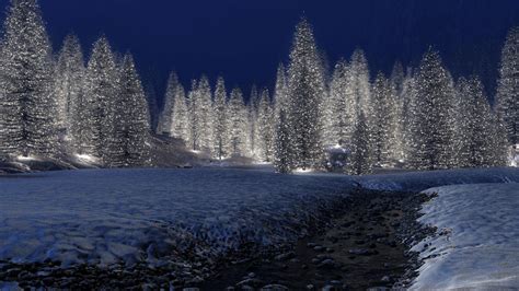 Snowy Christmas Scenes Wallpaper Wallpapersafari