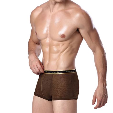 Jacquard Ice Silk Mens Underwear Male Underpant Man Boxers Breathable Ice Silk Size L Xxxl