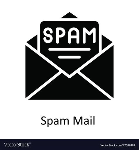 Spam Mail Solid Icon Design Royalty Free Vector Image