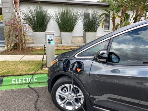 A Chevy Bolt Electric Vehicle Charging At A Free Public Charging
