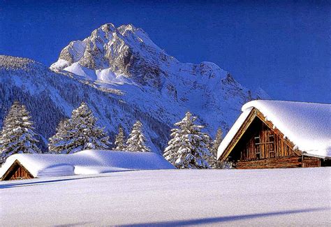 Beautiful Mountain Scenery With Cabins Best Free Hd Wallpaper