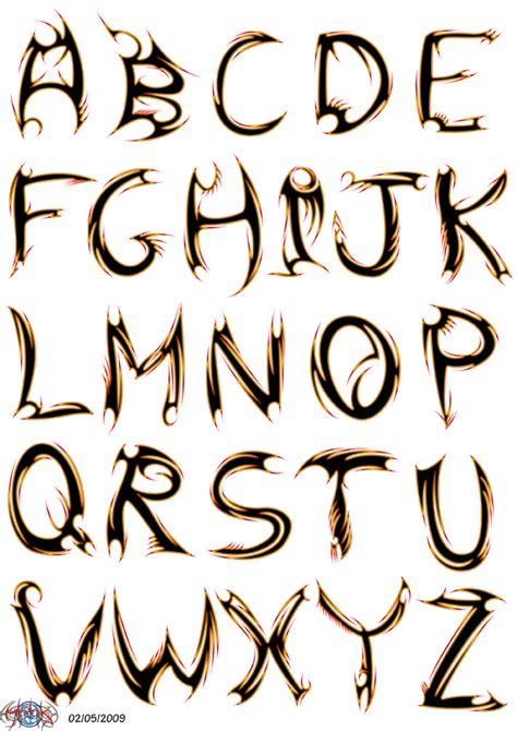 Tribal Alphabet By Mbbk On Deviantart