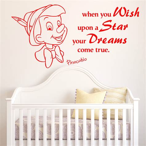 Check out best pinocchio quotes by various authors like orson scott card and carlo collodi along with images, wallpapers and posters of them. HWHD os1688 PINOCCHIO when you wish upon a star nursery vinyl wall art sticker quote free ...