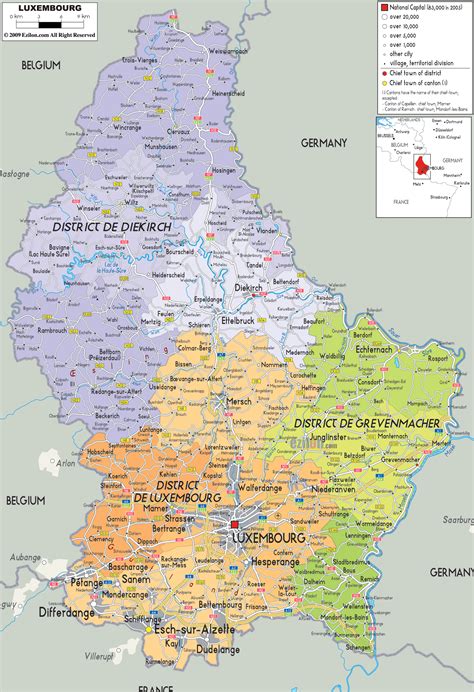 Political Map Of Luxembourg Ezilon Maps