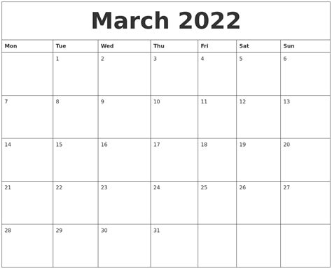 march   calendar