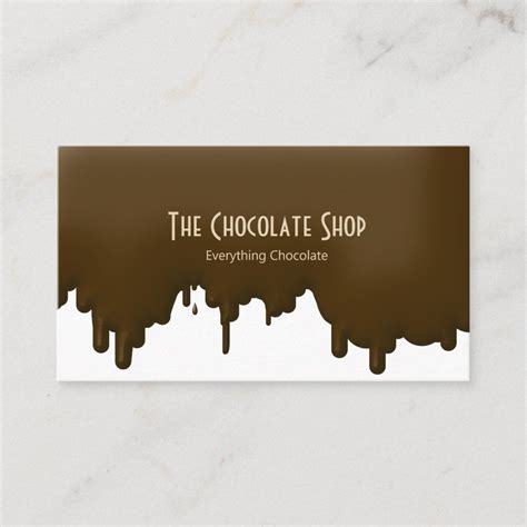 Chocolate Shop Dripping In Chocolate Business Card Zazzle Chocolate