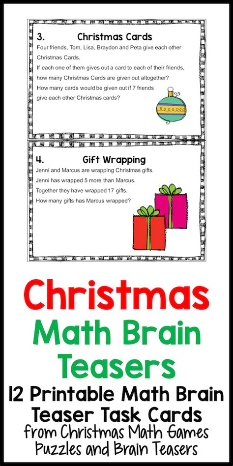 Tease Their Brains With These Christmas Math Brain Teaser From