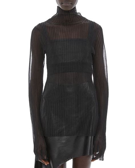 Helmut Lang Sheer Turtleneck Top Bloomingdales