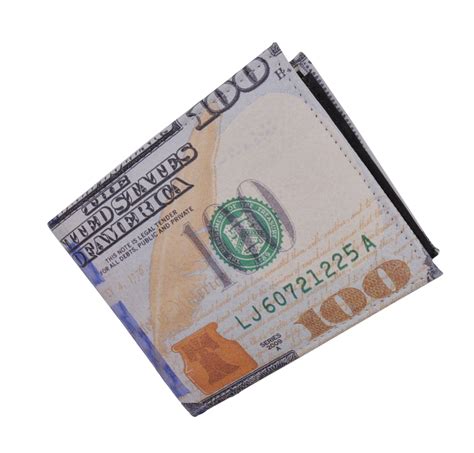 100 Dollar Bill Mens Genuine Leather Bifold Multi Card Id Center Fla