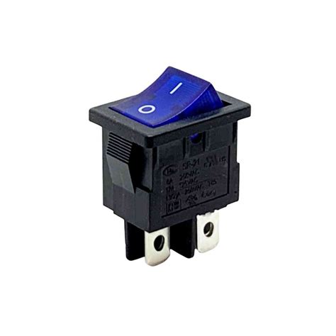 Illuminated Miniature Rocker Switch 240v Blue