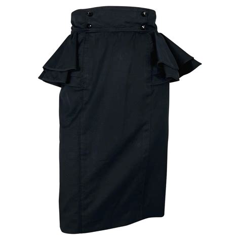 Emanuel Ungaro Parallele Paris Vintage Black Textured Silk Maxi Skirt