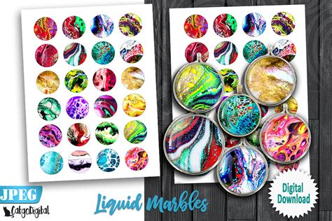 Liquid Marbles Printable Circles Graphic By Catgodigital · Creative Fabrica