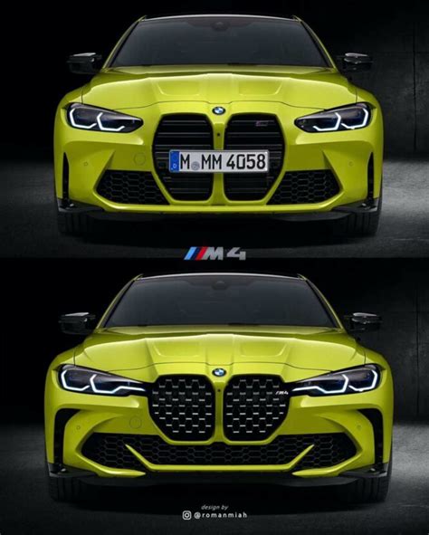 The instagram page carswithoutlimits shared the images. 2021 BMW M4 with different kidney grilles. Which one is your favorite?