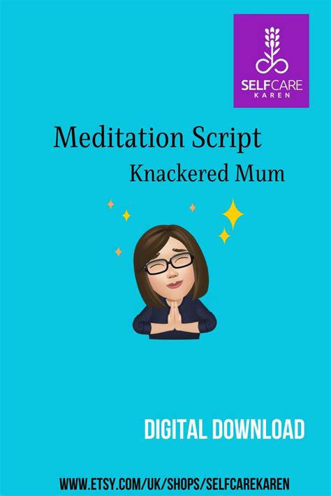 Meditation Script For The Knackered Mum Meditation For Tired Etsy Uk