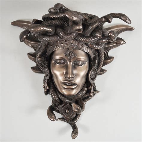 Medusa Guardian Greek Mythology Cold Cast Bronze Wall Sculpture Prezents
