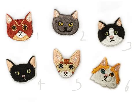 Cat Patches Cat Ts For Cat Lover Small Embroidered Patch Etsy