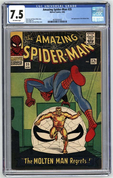 Amazing Spider Man 35 Cgc 75 2nd Appearance Of Molten Man Androids