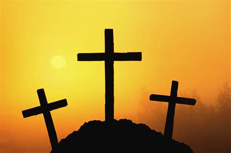 Christian Photography Silhouette Of The Three Crosses Wallpaper