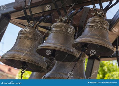 Church Bell Several Metal Church Bells Bell Ringing Stock Image
