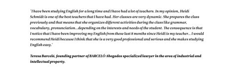 Testimonials Heidi Schmidt Business English Specialists