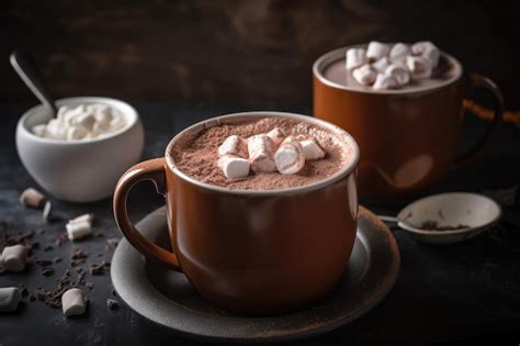 premium ai image hot chocolate and cocoa mug filled with thick and creamy hot chocolate