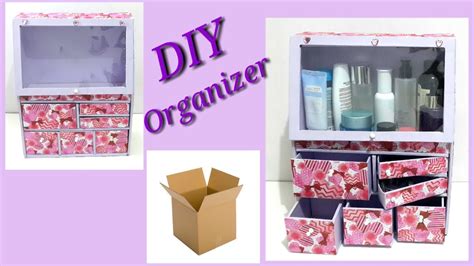 Diy Organizer Multi Storage Box Out Of Cardboard Box Youtube