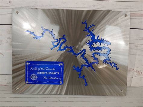 Customized Lake Of The Ozarks Map Metal Art Sign Perfect For Etsy