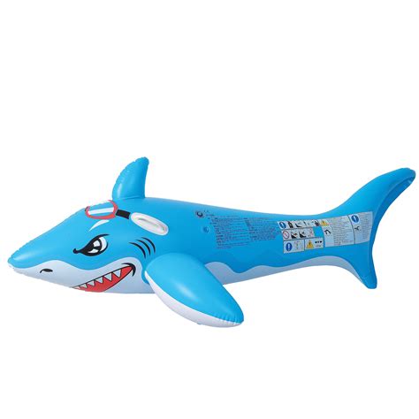 Pool Central 71 Inflatable Shark Rider 1 Person Swimming Pool Float