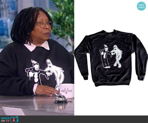 Wornontv Whoopis Black Clown And Ghost Graphic Sweatshirt On The View
