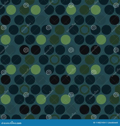 Circle Irregular Geometric Seamless Pattern Stock Vector Illustration