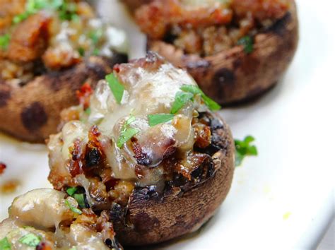 Stuffed Mushrooms With Italian Sausage System Of A Brown