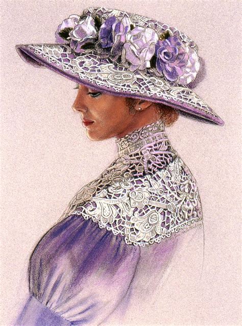 Victorian Lady In Lavender Lace Painting By Sue Halstenberg Pixels
