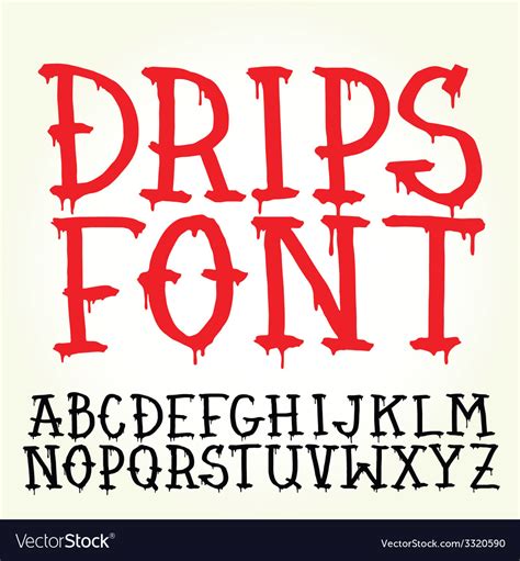 Graffiti Font With Paint Drips Royalty Free Vector Image