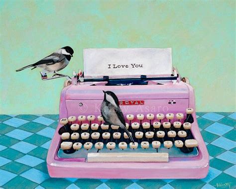 Bird Art Print Vintage Typewriter Love By Pastelsbykristy On Etsy 2500 Bird Art Print