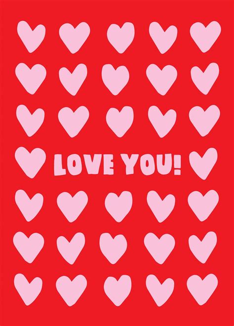 Love You Hearts Card Scribbler