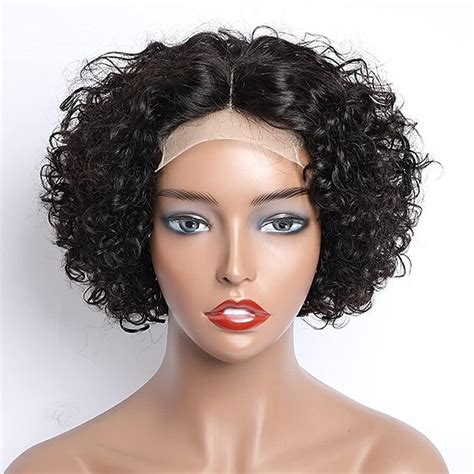 Short Bob Pixie Cut Wigs Real Wigs Brazilian Short Curls Bob 4x1 Lace