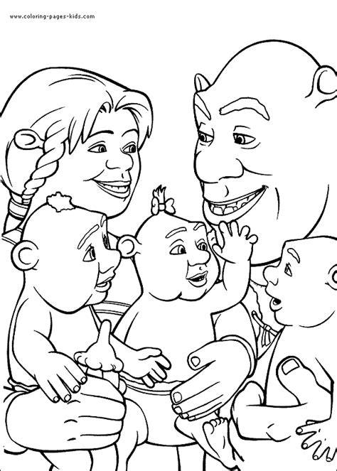 Shrek Color Page Coloring Pages For Kids Cartoon Characters