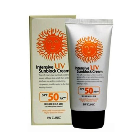 Real vs fake 3w sunblock cream. 3W CLINIC Intensive UV Sunblock Cream 70ml / 2.36oz SPF 50 ...