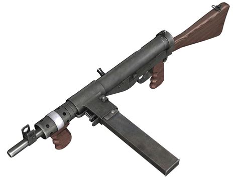 Sten Mkv Submachine Gun 3d Model In Submachine Guns 3dexport