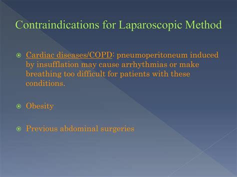 Laparoscopic cholecystectomy has revolutionized the surgical management of gallstone disease but can have increased complications in certain circumstances. PPT - Laparoscopic Appendectomy PowerPoint Presentation ...