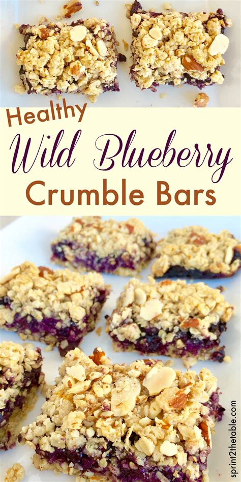 Find healthy blueberries desserts recipes. Healthy Wild Blueberry Crumble Bars Recipe | Sprint 2 the Table