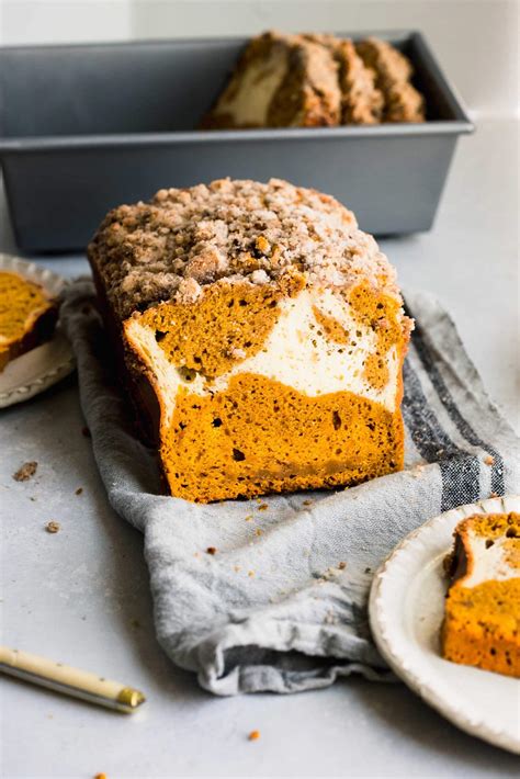 Pumpkin Bread With Cream Cheese Swirl Easy Recipe Platings Pairings