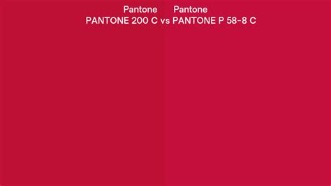 Pantone 200 C Vs Pantone P 58 8 C Side By Side Comparison