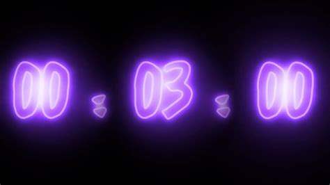 Неоновый фиолетовый таймер 3 минуты обратный отсчет Youtube