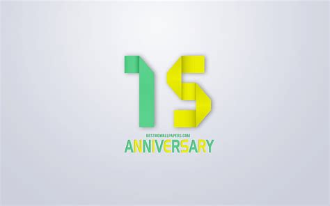 1366x768px 720p Free Download 15th Anniversary Sign Origami