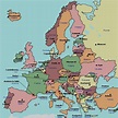 labeled map of Europe | Map quiz, European flags, Geography map