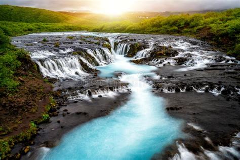 Bruarfoss Waterfall In Brekkuskogur Iceland Stock Image Image Of